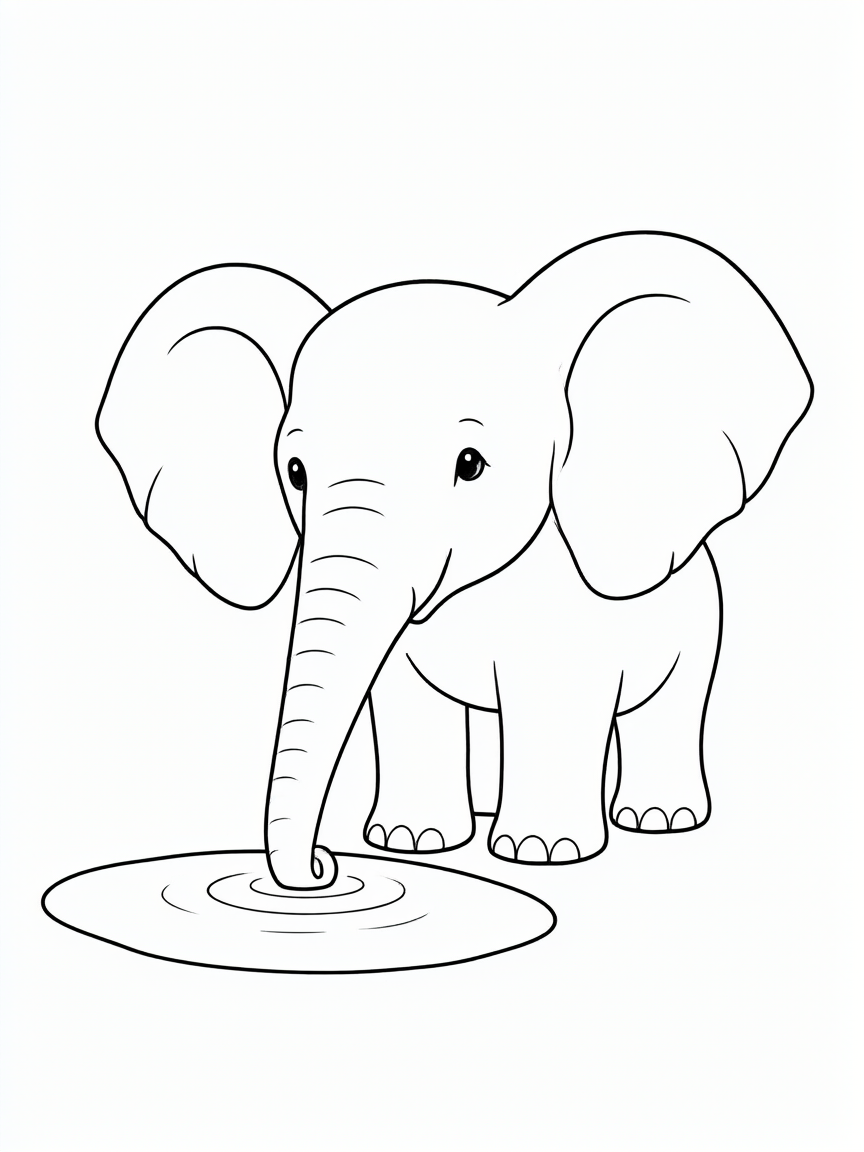 Elefante: dibujo para colorear