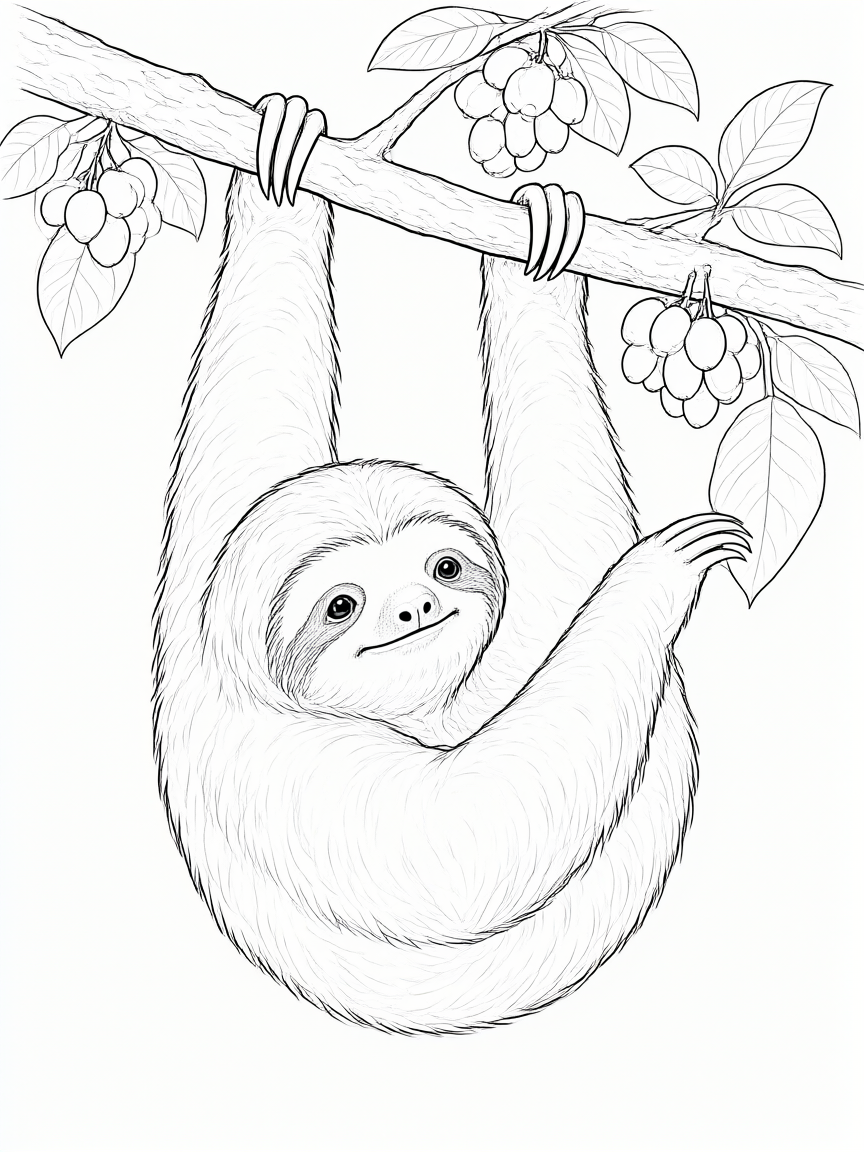 Perezoso: dibujo para colorear