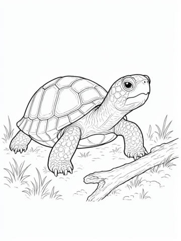 Tortuga: dibujo para colorear