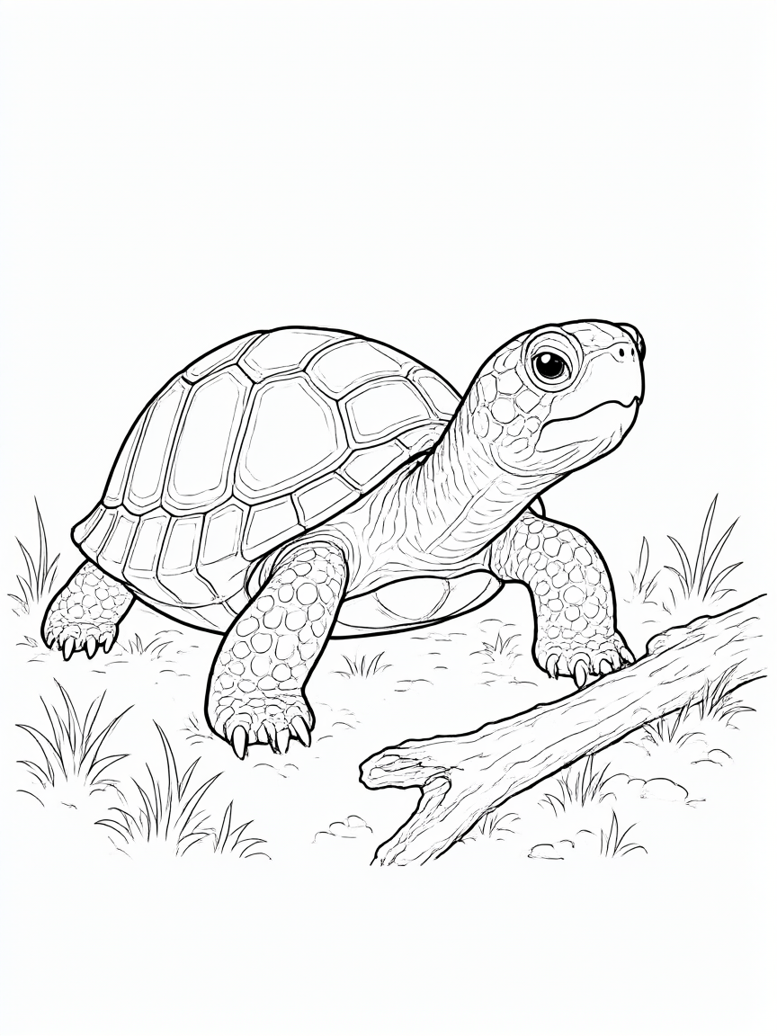 Tortuga: dibujo para colorear