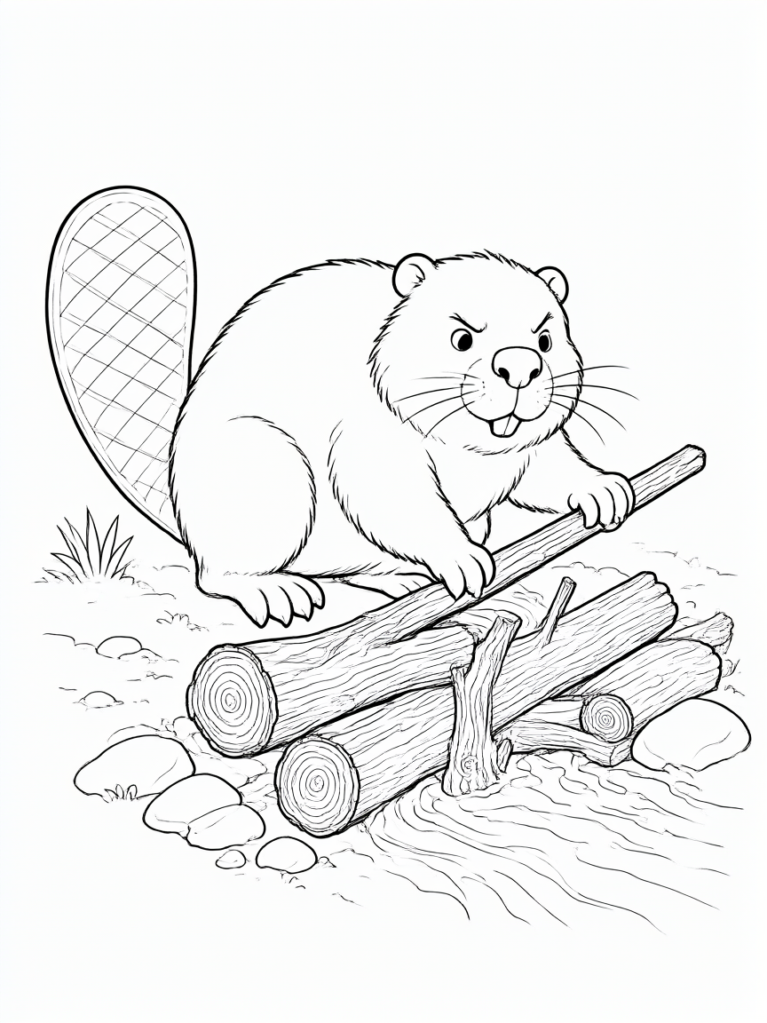Castor: dibujo para colorear