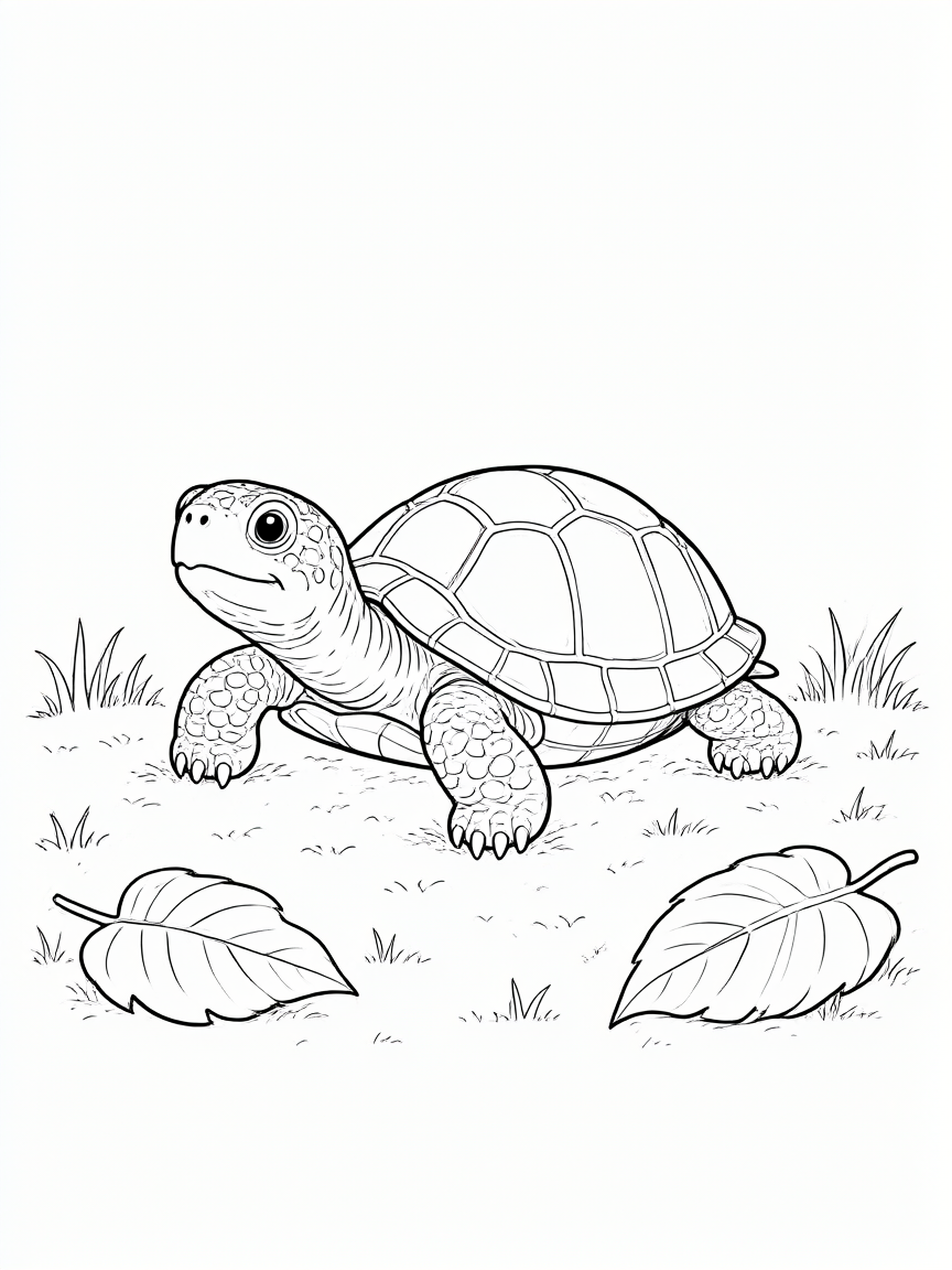 Tortuga: dibujo para colorear