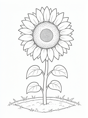 Girasol: dibujo para colorear