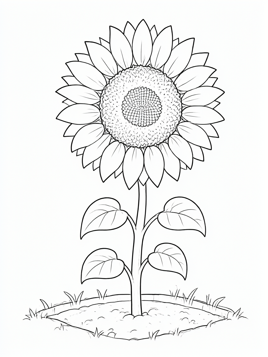 Girasol: dibujo para colorear