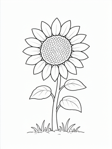 Girasol: dibujo para colorear