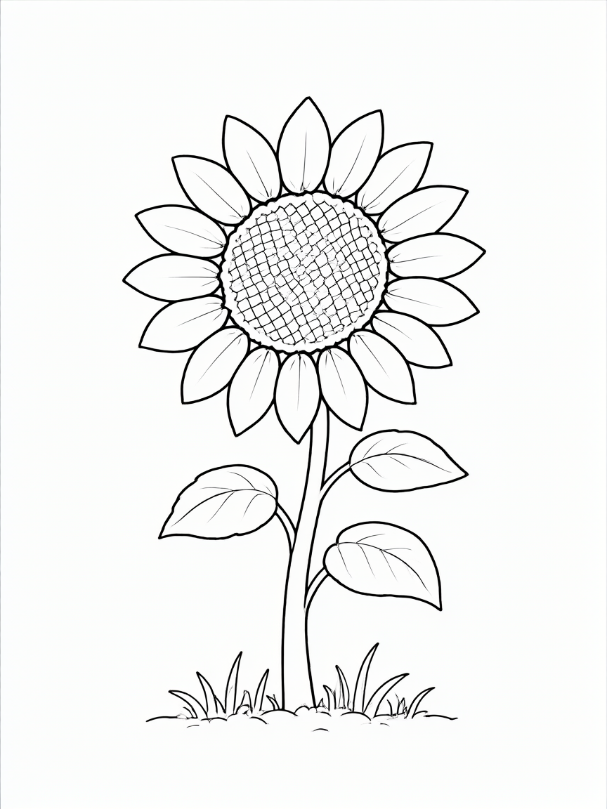 Girasol: dibujo para colorear