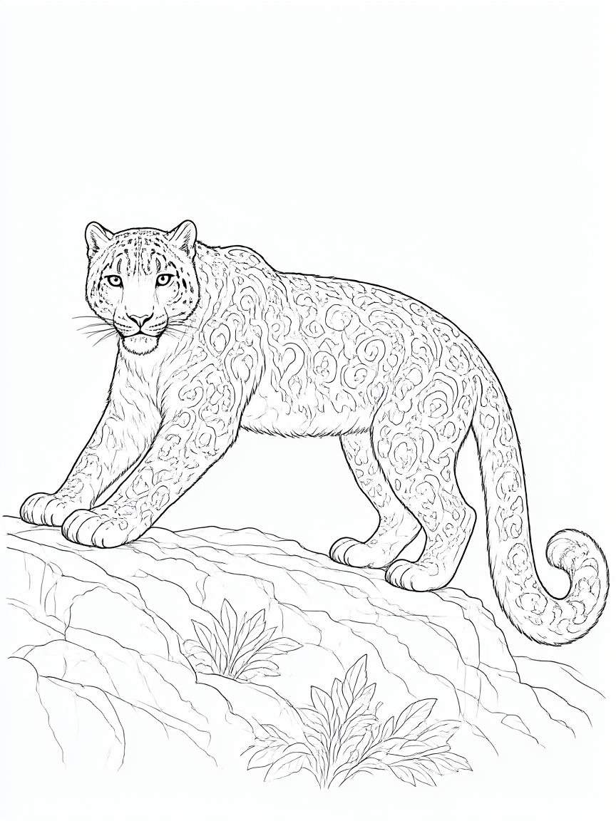 Leopardo: dibujo para colorear